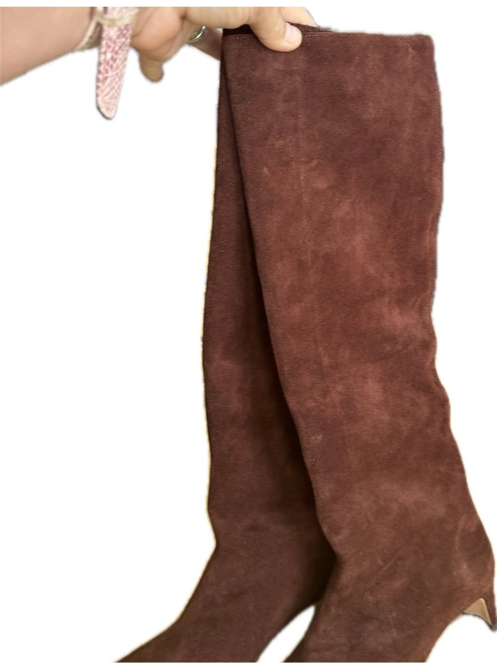 STAUD Chestnut Suede Knee-High Boots